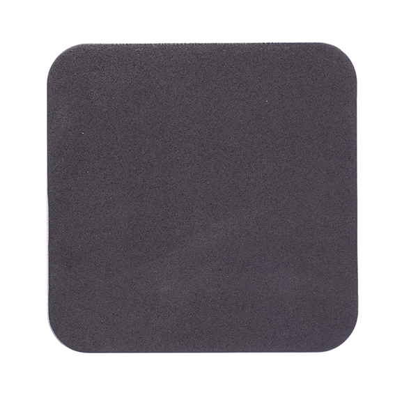 Stainless steel square coaster with a brushed polished finish and black... from ASI 39552 BEL Promo