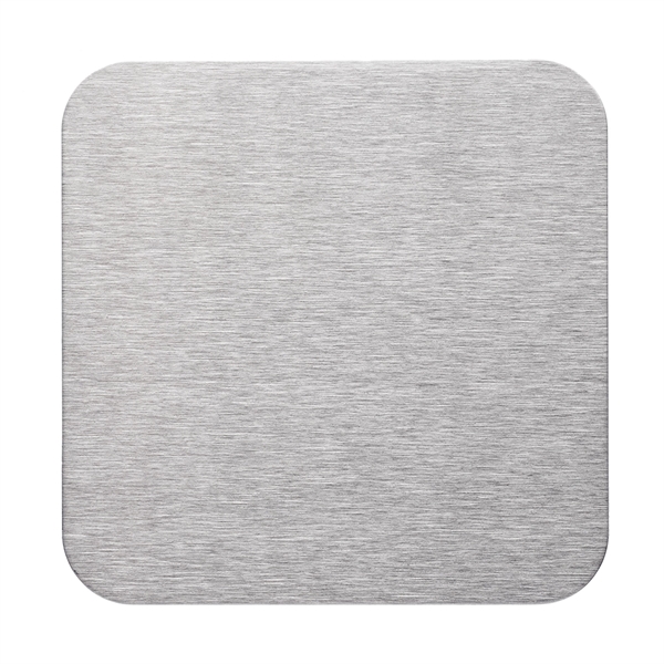 Stainless steel square coaster with a brushed polished finish and black... from ASI 39552 BEL Promo