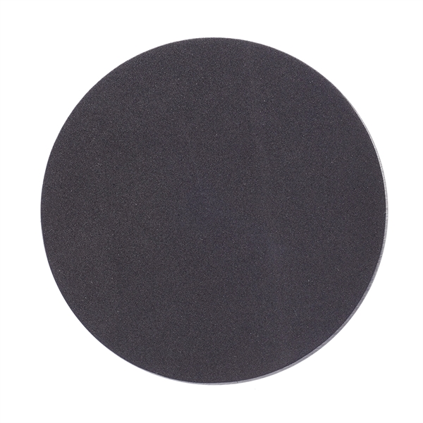 Stainless steel round coaster with a brushed polished finish and black... from ASI 39552 BEL Promo