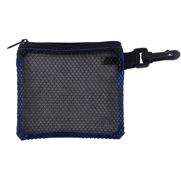 Soft polyurethane mesh zipper storage pouch with carabiner clip and customization.... from ASI 62660 Innovation Line