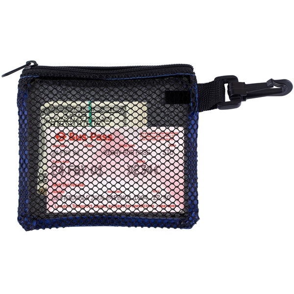 Soft polyurethane mesh zipper storage pouch with carabiner clip and customization.... from ASI 62660 Innovation Line