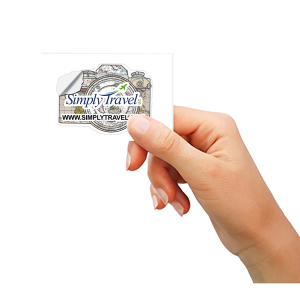 CustomCut(TM) 6 mil removable vinyl stickers in assorted custom sizes and... from ASI 62660 Innovation Line