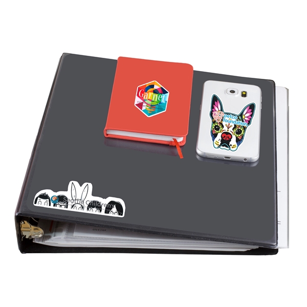 CustomCut(TM) 6 mil removable vinyl stickers in assorted custom sizes and... from ASI 62660 Innovation Line