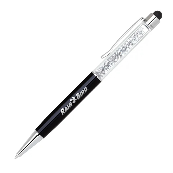 Brass twist-action ballpoint pen with a sparkling clear crystal insert in... from ASI 68190 Lungsal