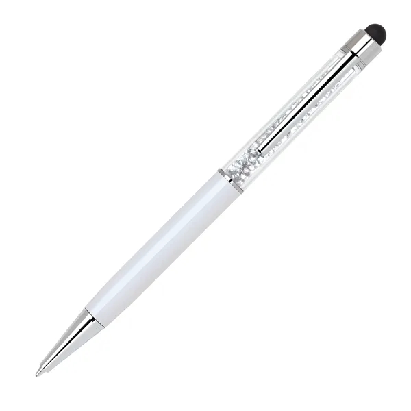 Brass twist-action ballpoint pen with a sparkling clear crystal insert in... from ASI 68190 Lungsal