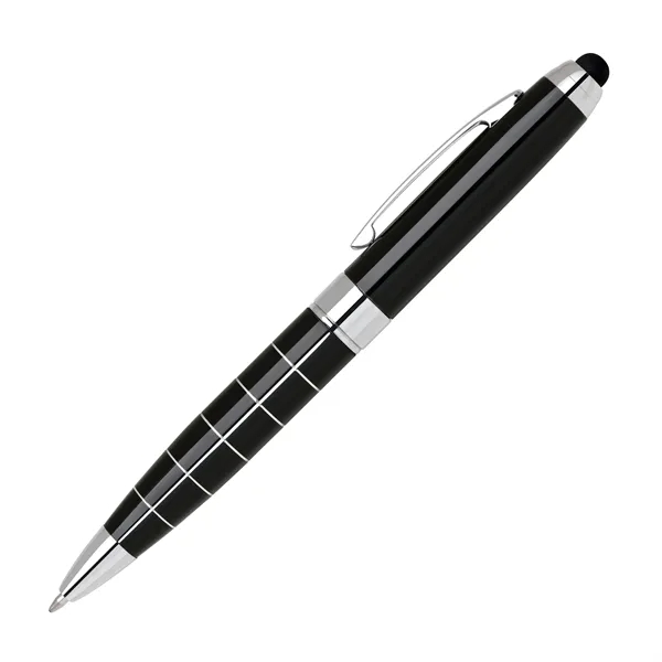 Wide body brass ballpoint pen with a refined grid design, sleek... from ASI 68190 Lungsal / Lungsal