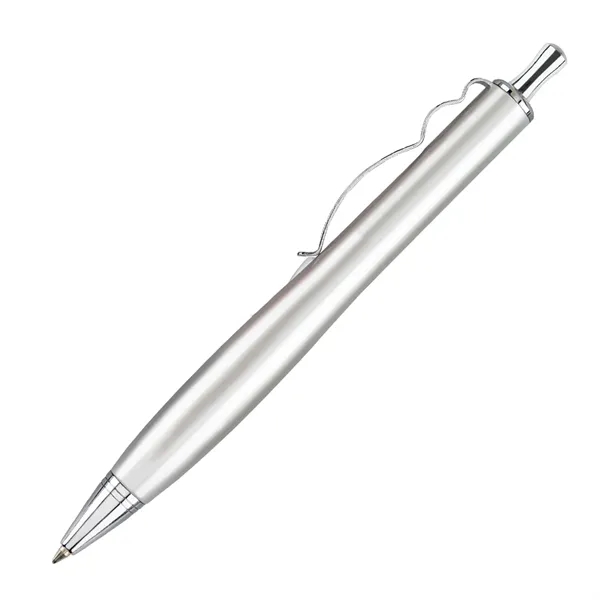 Brass click-action ballpoint pen with a lacquer-coated barrel, wavy design chrome... from ASI 68190 Lungsal / Lungsal