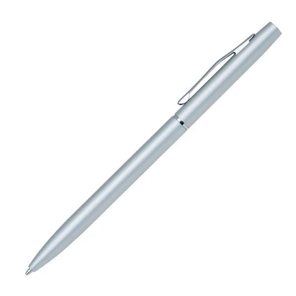 Aluminum twist-action ballpoint pen with a slender body and silver accents.... from ASI 68190 Lungsal / Lungsal