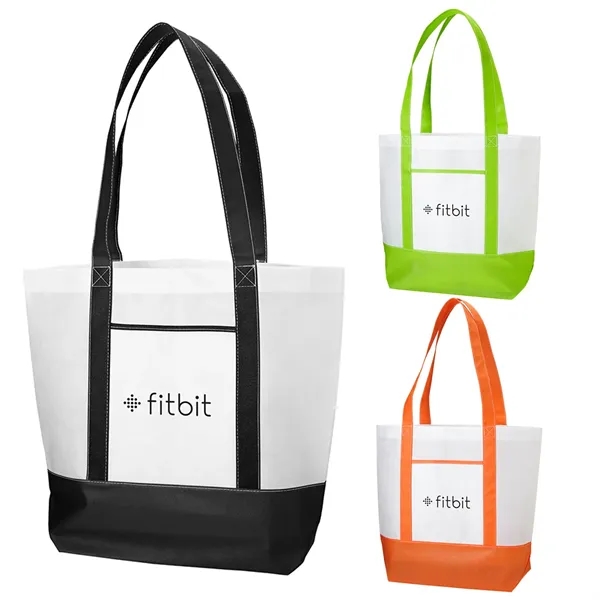 Non-woven boat tote bag with front pocket plus 1 color silkscreen... from ASI 37218 Athena Promo (tm)
