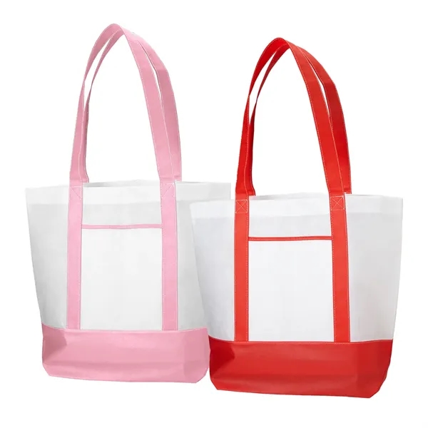 Non-woven boat tote bag with front pocket plus 1 color silkscreen... from ASI 37218 Athena Promo (tm)
