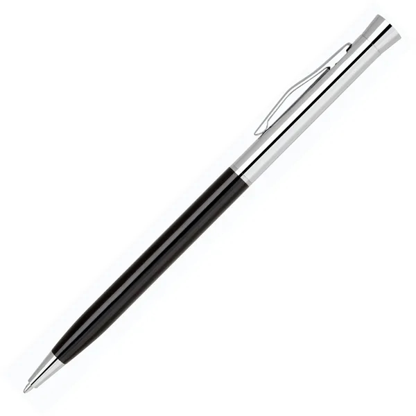 Metal twist-action pen with a shiny chrome cap and enamel finish... from ASI 68190 Lungsal / Lungsal