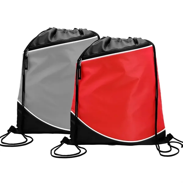 210D Polyester drawstring backpack with front zipper pocket plus 1 color... from ASI 37218 Athena Promo (tm)
