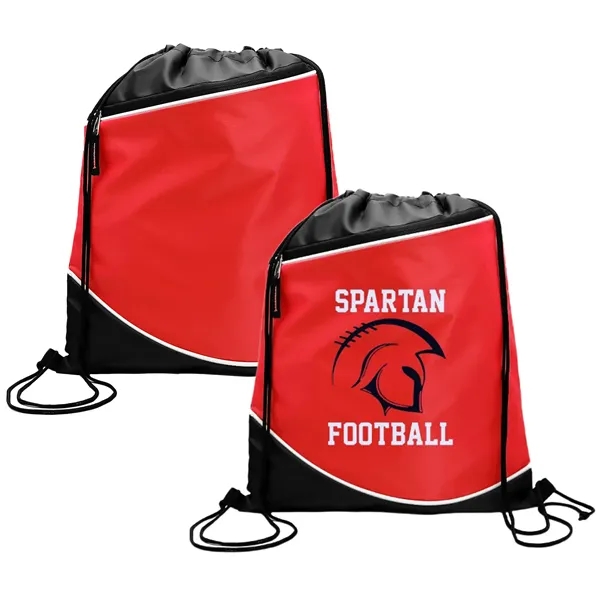210D Polyester drawstring backpack with front zipper pocket plus 1 color... from ASI 37218 Athena Promo (tm)