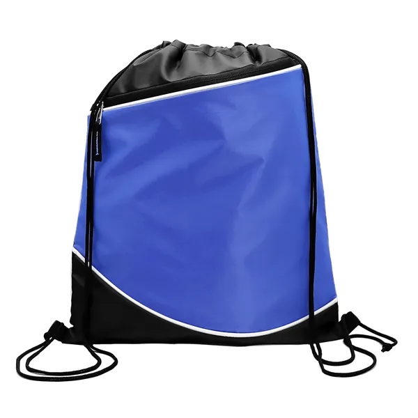 210D Polyester drawstring backpack with front zipper pocket plus 1 color... from ASI 37218 Athena Promo (tm)