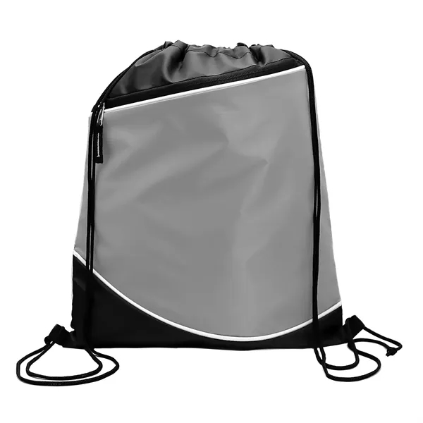 210D Polyester drawstring backpack with front zipper pocket plus 1 color... from ASI 37218 Athena Promo (tm)