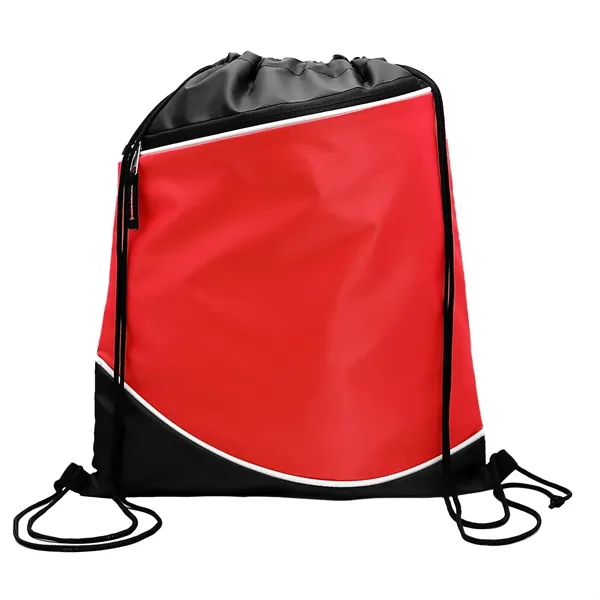 210D Polyester drawstring backpack with front zipper pocket plus 1 color... from ASI 37218 Athena Promo (tm)