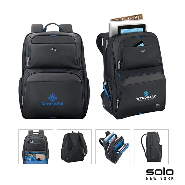 7" x 17.5" x 11.75" leatherette backpack; includes tablet/eReader pocket and... from ASI 67866 Logomark/Valumark