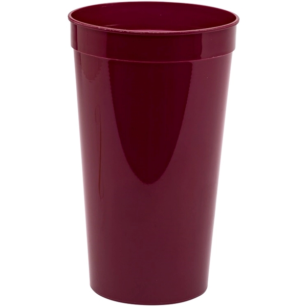 Durable 32 oz. smooth wall plastic stadium cup, ideal for events... from ASI 67075 Leprechaun Promotions, LLC / Leprechaun Promotions