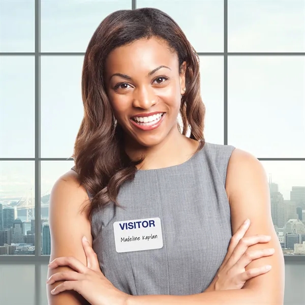 Hand-writable ONEstep expiring badges with pre-printed VISTOR title activate in ONE... from ASI 79898 Promovision / PROMOVISION