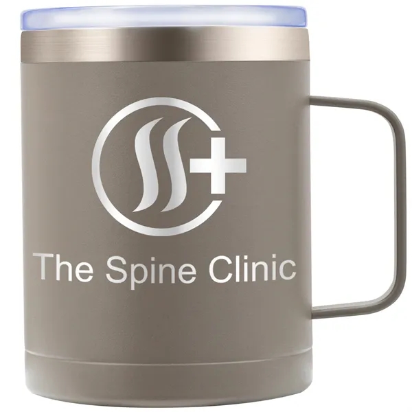 The Bachman 14oz Handle Mug features a spill proof lid designed... from ASI 82498 RiteLine LLC