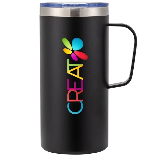 The Bridgeport 20oz Handle Mug features a spill proof lid designed... from ASI 82498 RiteLine LLC