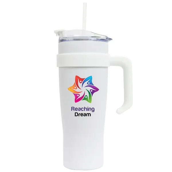 This Hubbard 40oz Handle Tumbler Mug features a snap shut spout... from ASI 82498 RiteLine LLC