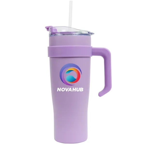 This Hubbard 40oz Handle Tumbler Mug features a snap shut spout... from ASI 82498 RiteLine LLC