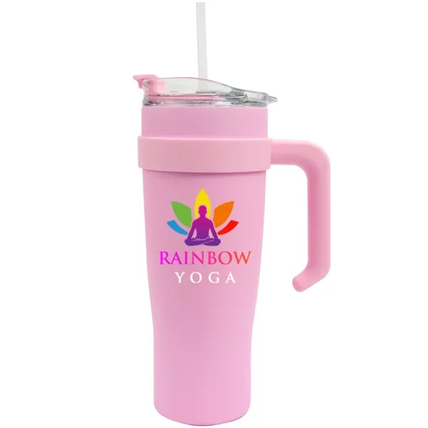 This Hubbard 40oz Handle Tumbler Mug features a snap shut spout... from ASI 82498 RiteLine LLC