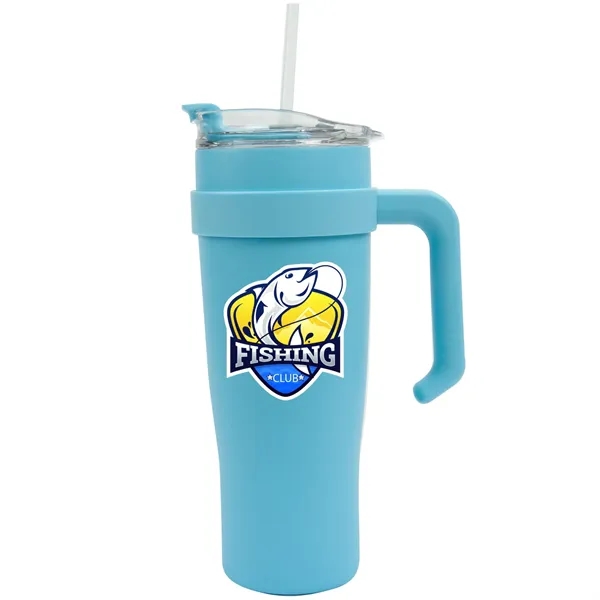 This Hubbard 40oz Handle Tumbler Mug features a snap shut spout... from ASI 82498 RiteLine LLC
