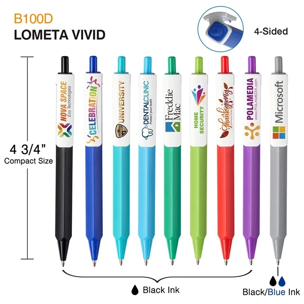 Compact, 4-sided, ergonomically designed, mini-retractable ballpoint Pen... from ASI 82498 RiteLine LLC