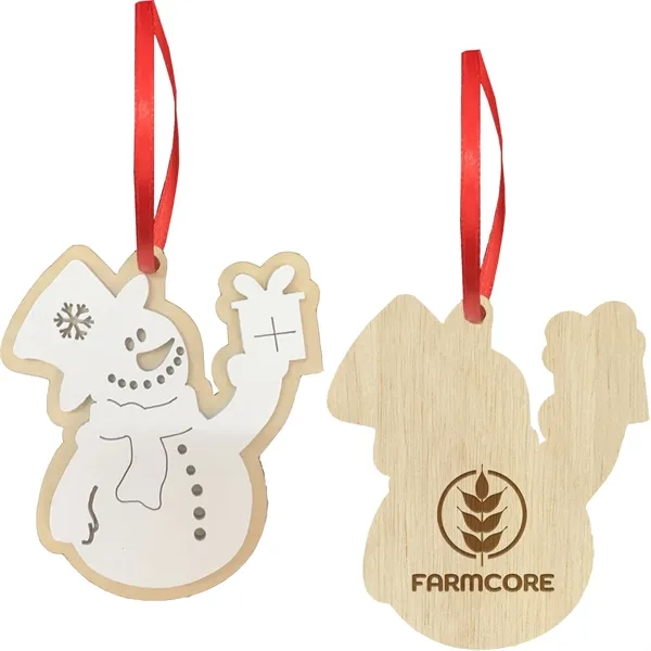 A birch wood snowman ornament that is double layered with a... from ASI 61966 HPG / BCG Creations