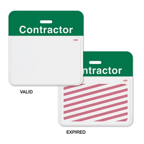 TEMPbadge 2-part expiring badges let you know when a visitor's time... from ASI 79898 Promovision / PROMOVISION