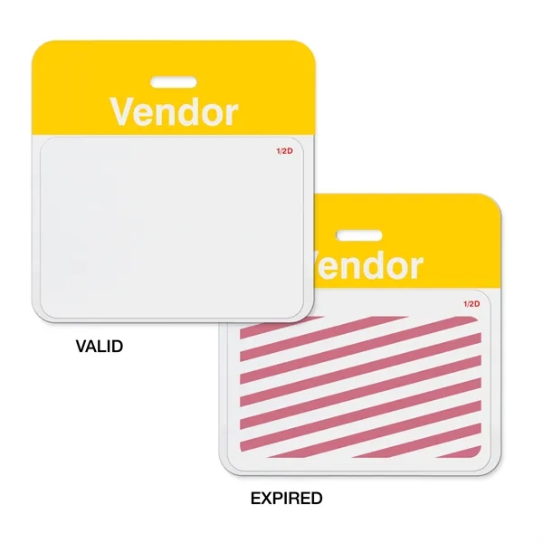 TEMPbadge 2-part expiring badges let you know when a visitor's time... from ASI 79898 Promovision / PROMOVISION