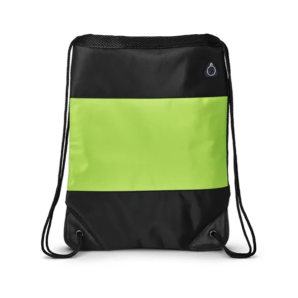 Microfiber and polyester drawstring backpack with air mesh exterior panel and... from ASI 79530 Prime Line