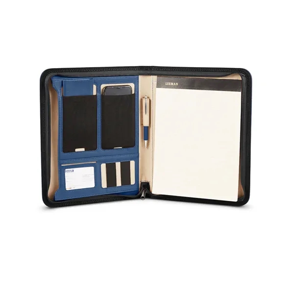Elegant full zip hard cover Padfolio with cover made of soft... from ASI 79530 Prime Line