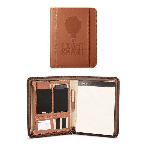 Elegant full zip hard cover Padfolio with cover made of soft... from ASI 79530 Prime Line