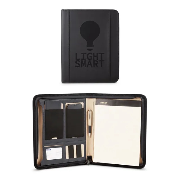 Elegant full zip hard cover Padfolio with cover made of soft... from ASI 79530 Prime Line