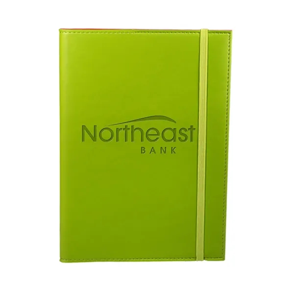 Refillable journal with soft faux leather cover, pen loop and an... from ASI 79530 Prime Line