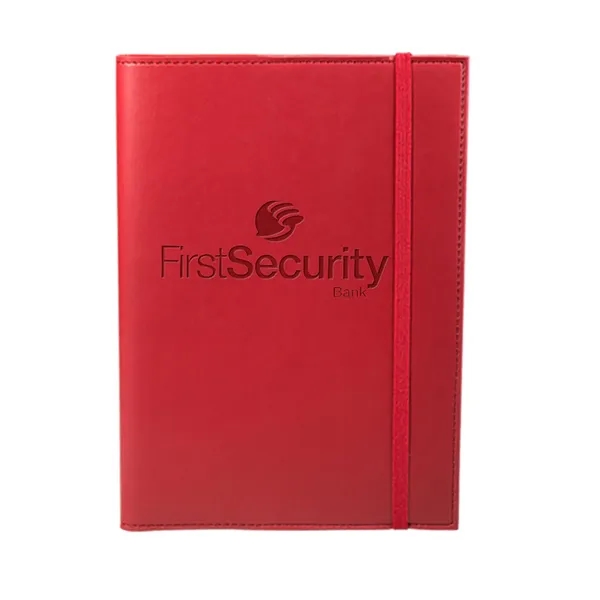 Refillable journal with soft faux leather cover, pen loop and an... from ASI 79530 Prime Line