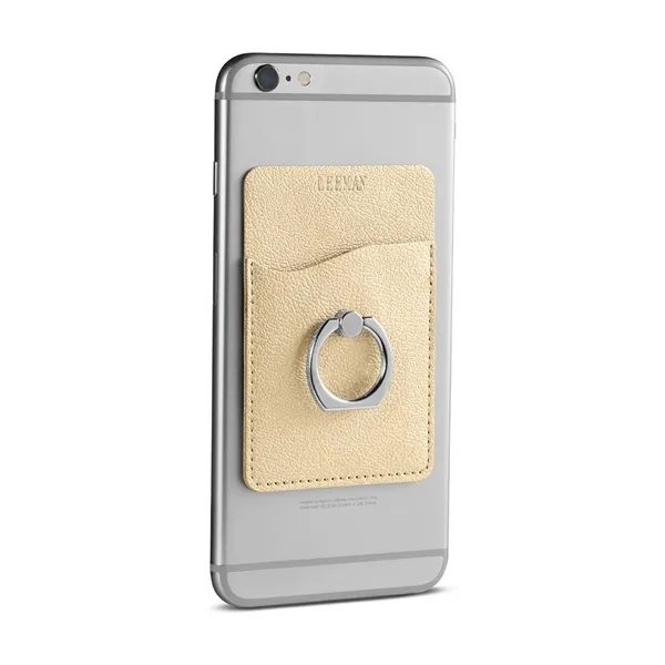 Leeman™ Shimmer Card Holder with Metal Ring Phone Stand... from ASI 79530 Prime Line