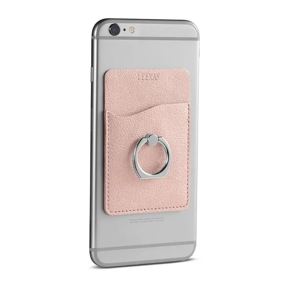 Leeman™ Shimmer Card Holder with Metal Ring Phone Stand... from ASI 79530 Prime Line