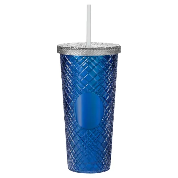 22 oz. plastic tumbler with rainbow design, screw-on lid and straw.... from ASI 79530 Prime Line
