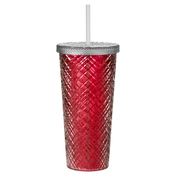 22 oz. plastic tumbler with rainbow design, screw-on lid and straw.... from ASI 79530 Prime Line