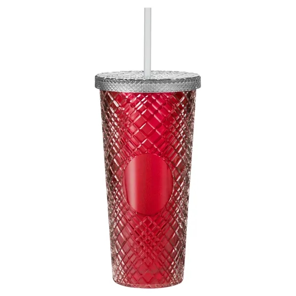 22 oz. plastic tumbler with rainbow design, screw-on lid and straw.... from ASI 79530 Prime Line