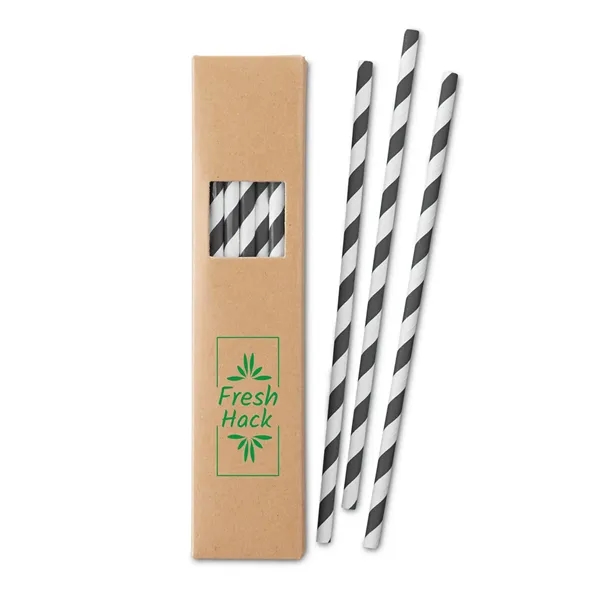 Box of 20 1.25" x 7.87" x 0.5" striped paper drinking... from ASI 79530 Prime Line