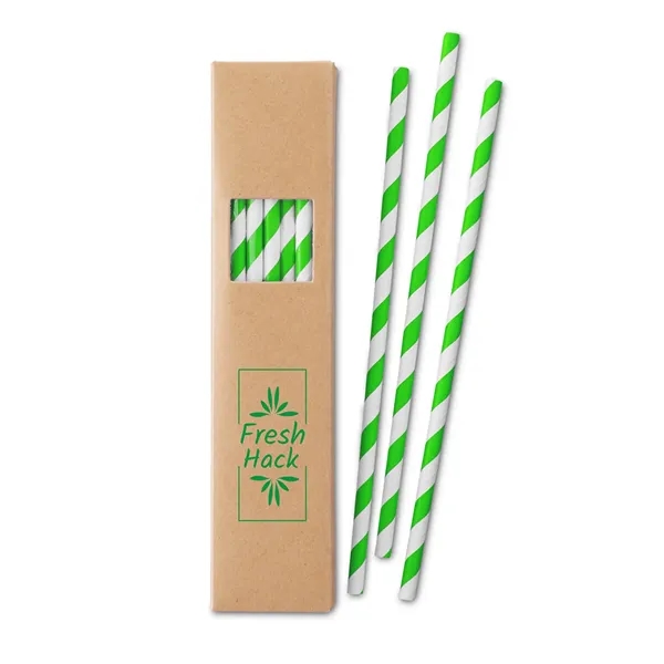 Box of 20 1.25" x 7.87" x 0.5" striped paper drinking... from ASI 79530 Prime Line