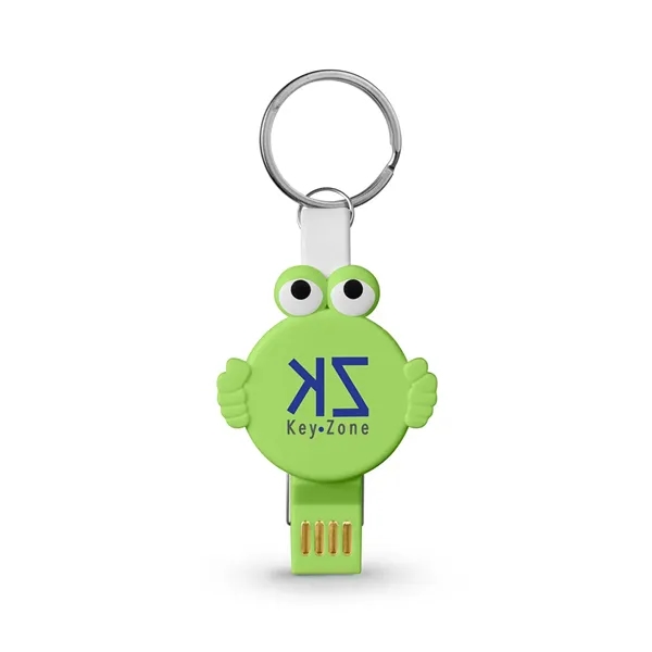 Goofy Group™ 2.5" x 1.5" ABS plastic charging cable with keyring.... from ASI 79530 Prime Line