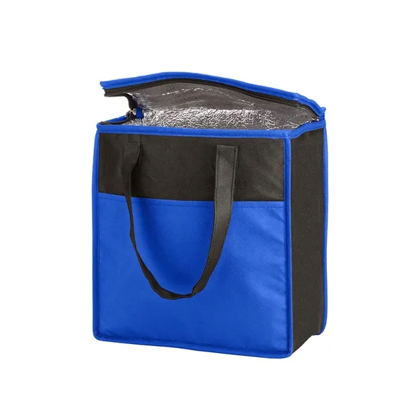 Non-woven tote bag with two-tone color design, thermal food safe aluminum... from ASI 79530 Prime Line