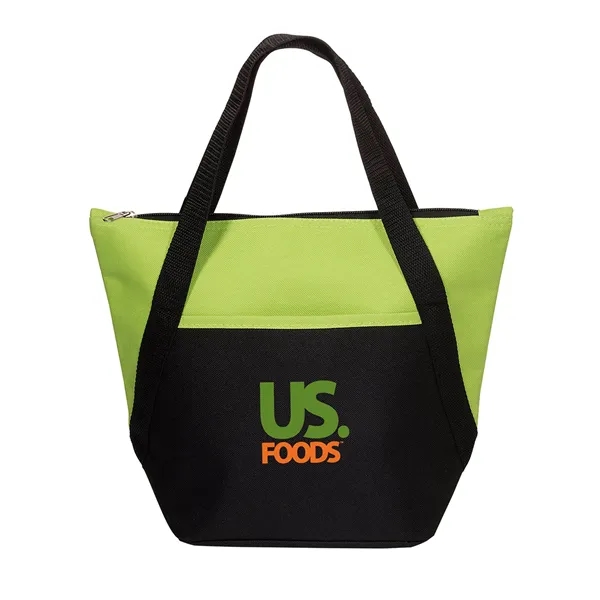 Insulated polyester tote bag with zipper closure, handles and front open... from ASI 79530 Prime Line