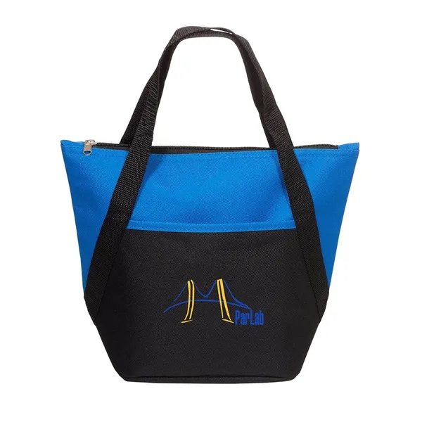 Insulated polyester tote bag with zipper closure, handles and front open... from ASI 79530 Prime Line